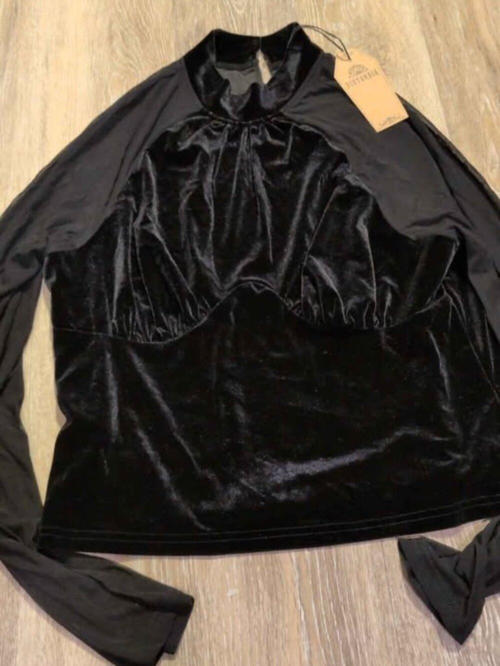 DISTURBIA Vespera Velvet Mesh Long Sleeved Top size 14 new